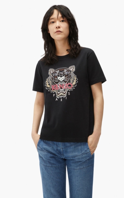 Kenzo Women Loose-fitting Tigre T-shirt Black